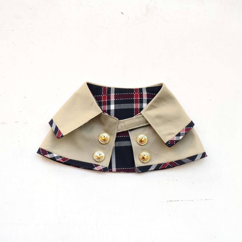 ZAZAZOO Pet Trench Coat - Tartan (Dog/ Cat) - Premium Pet Trench Coat - Just £33! Shop now at Mudless Pet Supplies Limited